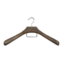 Refined Closet™ 18-Inch Coat Hanger with Accessory Bar in Walnut