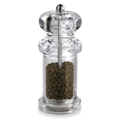 Cole & Mason 505 Clear Acrylic Pepper Mill. View a larger version of this product image.