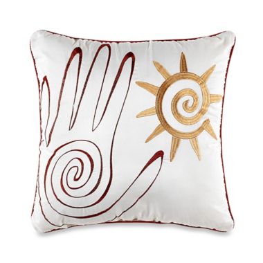 Desert Dream Square Throw Pillow in White. View a larger version of this product image.