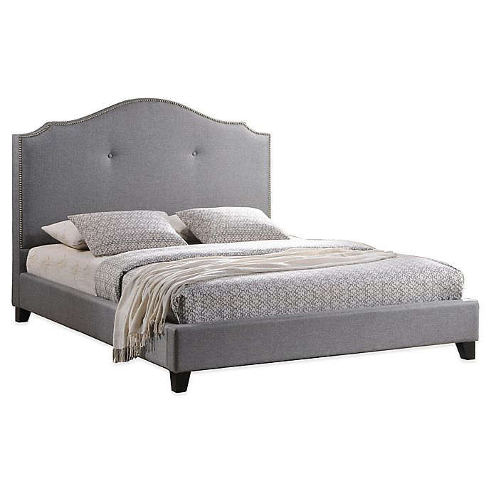 Baxton Studio Marsha Designer Bed With, Annette Designer Queen Bed With Upholstered Headboard In Grey
