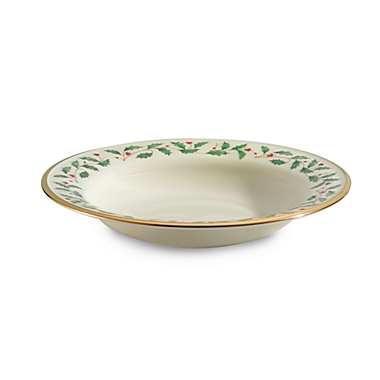 Lenox Holiday&trade; Rim Soup Bowl in White/Gold. View a larger version of this product image.