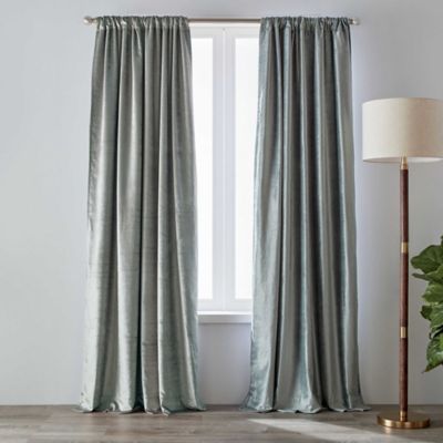 O&amp;O by Olivia &amp; Oliver&trade; Velvet 63-Inch Rod Pocket Curtain Panel in Seaglass