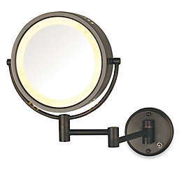 Jerdon 8X/1X Lighted Direct Wire Wall Mount Mirror in Bronze