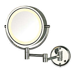 Jerdon 8X/1X Fog-Free Halo Lighted Wall Mount Mirror in Chrome