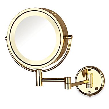 Jerdon 8X/1X Fog-Free Halo Lighted Wall Mount Mirror. View a larger version of this product image.