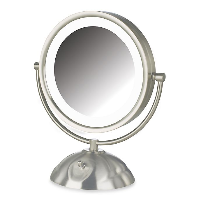Jerdon 8X/1X LED Lighted Vanity Mirror in Brushed Nickel 