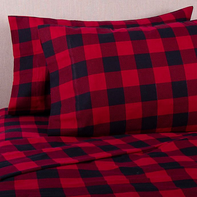 Buffalo Check Flannel Sheet Set In Red, Red And Black Buffalo Check Twin Bedding