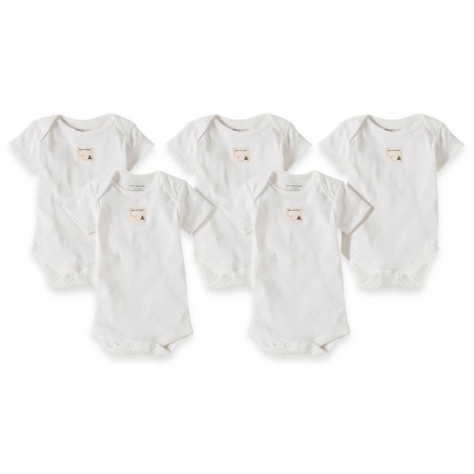 Burt's Bees Baby® 5Pack Organic Cotton Short Sleeve Bodysuit in Cloud