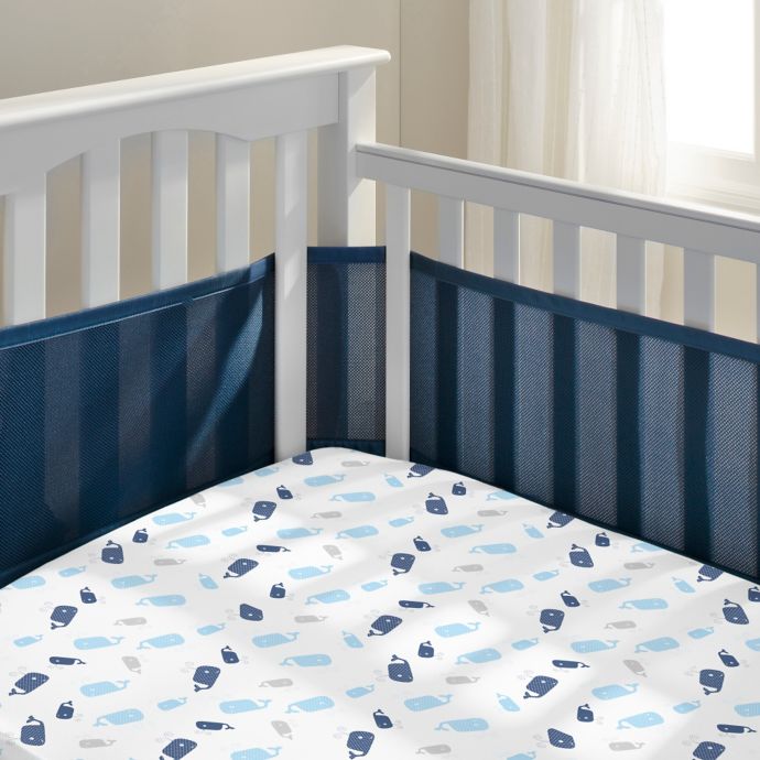 Breathablebaby Wick Dry Crib Sheet In Blue Whale Buybuy Baby