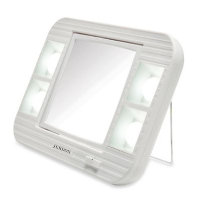 Jerdon 5X/1X LED Lighted Makeup Mirror in White