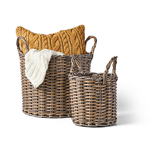 Alternate image 1 for Bee & Willow™ Home Round Basket in Grey