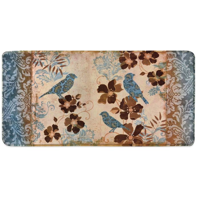 Home Dynamix Relaxed Chef Blue Bird Kitchen Floor Mat Bed Bath