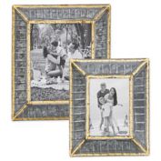 Mud Pie&reg; Ribbed Tin Picture Frame in Silver
