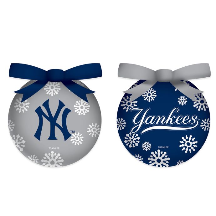 MLB New York Yankees LED Lighted Christmas Ornament Set (Set of 6 ...