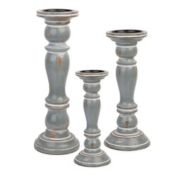 Heritage Home Blue Wooden Candle Holder