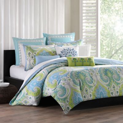 blue and green duvet cover