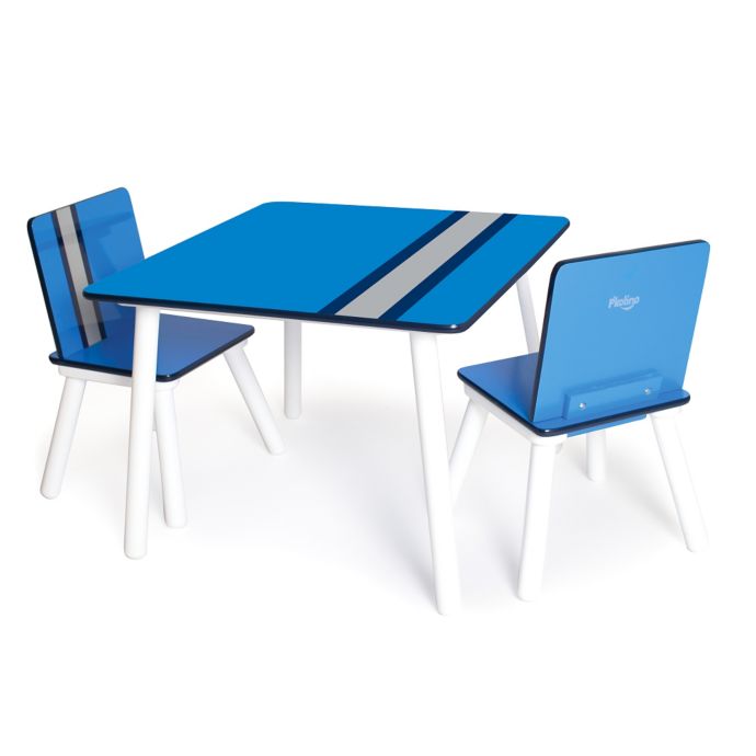 P Kolino Classically Cool Table And Chairs In Racing Stripe