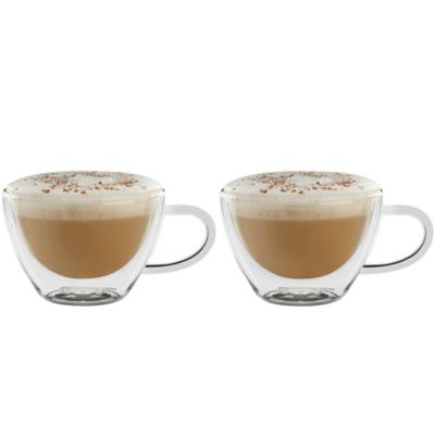 clear glass cappuccino mugs