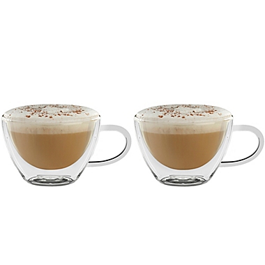 Luigi Bormioli Thermic Borosilicate Double-Wall Glass Cappuccino Mugs (Set of 2). View a larger version of this product image.