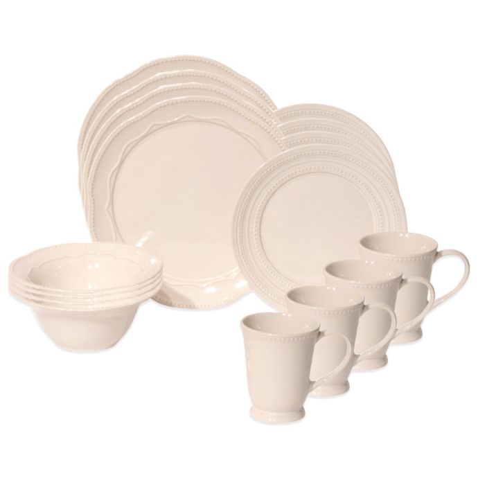 Baum Adorn 16Piece Dinnerware Set in Ivory Bed Bath and Beyond Canada