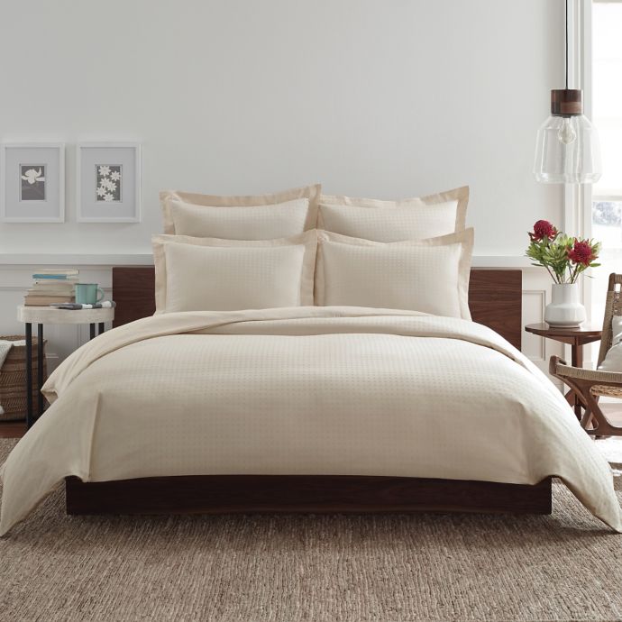 Real Simple Clip N Zip Reversible Duvet Cover In Khaki Bed Bath