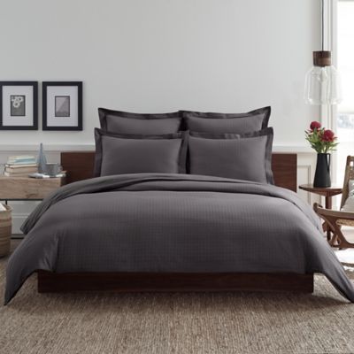 Real Simple® Clip N Zip Reversible Duvet Cover in Charcoal ...