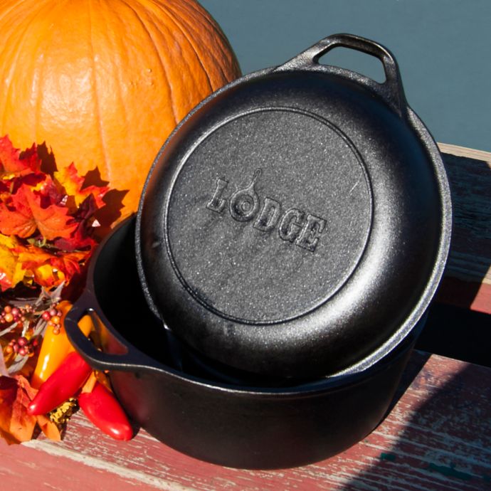 Lodge 5 qt. Cast Iron Double Dutch Oven Bed Bath & Beyond