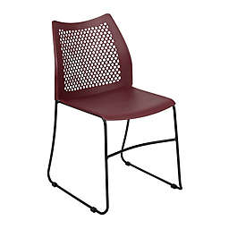 Flash Furniture Stacking Chair with Air-Vent Back in Burgundy