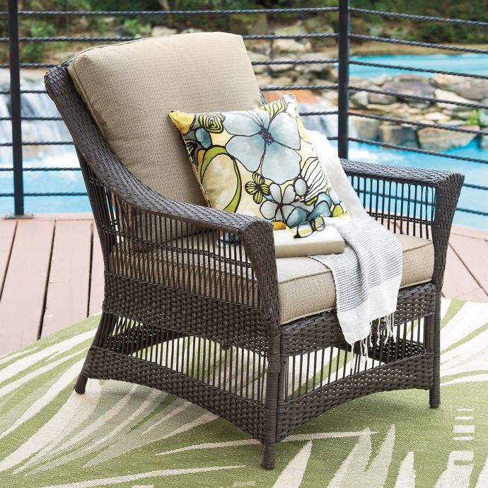 Savannah Wicker Club Chair In Sand Bed Bath Beyond