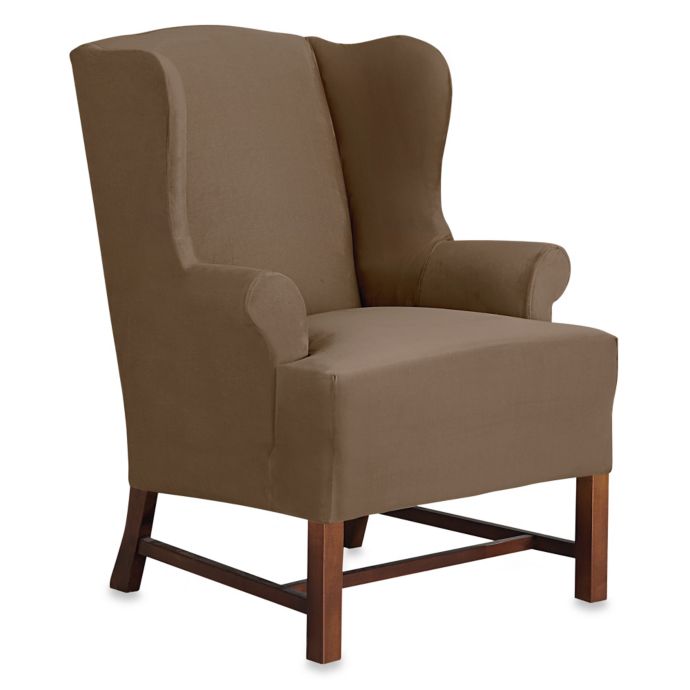 Sure Fit Designer Suede Wingback Chair Slipcover Bed Bath Beyond