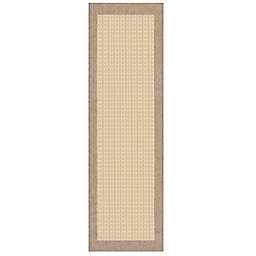Couristan® 2-Foot 3-Inch x 7-Foot 10-Inch Checkered Field Rug in Natural/Cocoa