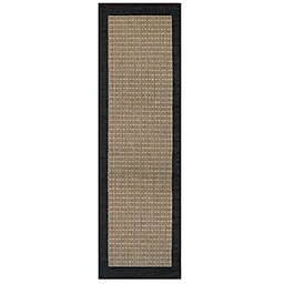 Couristan® 2'3 x 7'10 Checkered Field  Indoor/Outdoor Rug in Cocoa/Black