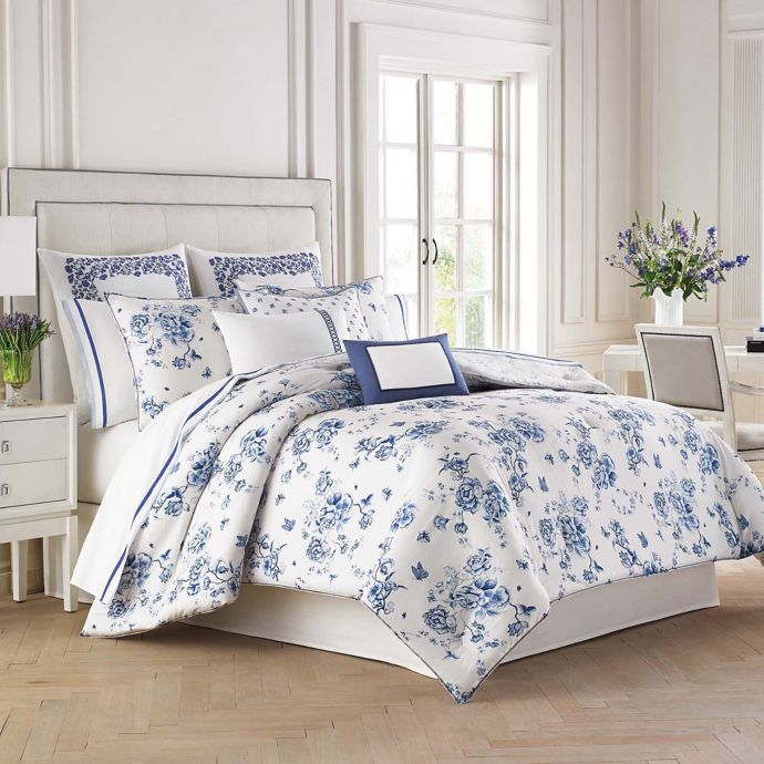 Wedgwood® China Blue Floral Comforter Set Bed Bath and Beyond Canada