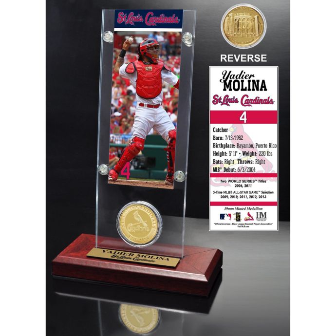 MLB St. Louis Cardinals Yadier Molina Ticket and Minted Coin Desk Acrylic | Bed Bath & Beyond