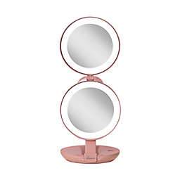 Zadro® 1x/10x LED Lighted Travel Mirror in Blush