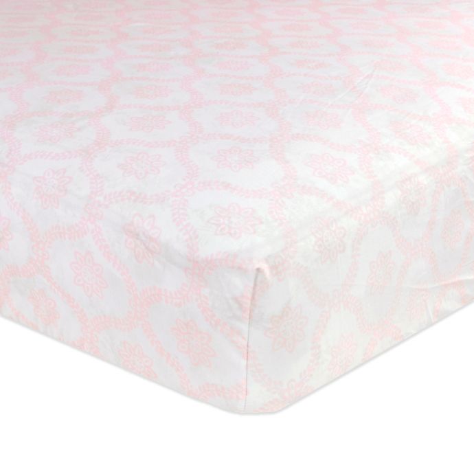 Just Born® Classic Collection Trellis Fitted Crib Sheet in Pink ...