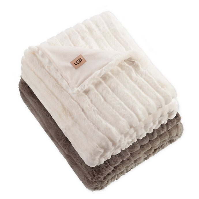 UGG® Glenoak Ribbed Faux Fur Throw Blanket | Bed Bath and Beyond Canada