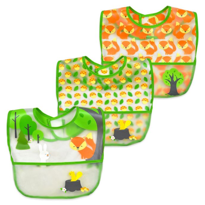 green sprouts® 3Pack Forest Waterproof Bibs in Green