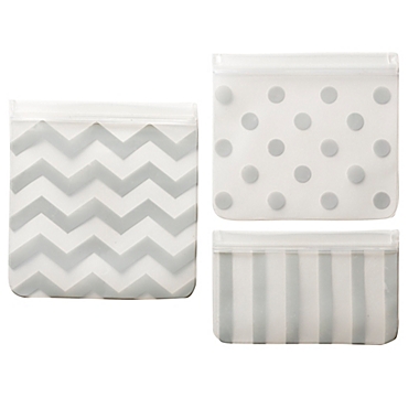 J. L. Childress 3-Piece Reusable Snack Bag Set in Grey. View a larger version of this product image.