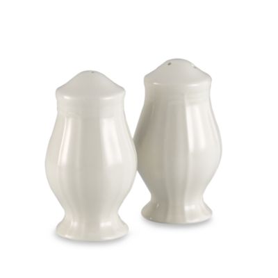 large white salt and pepper shakers