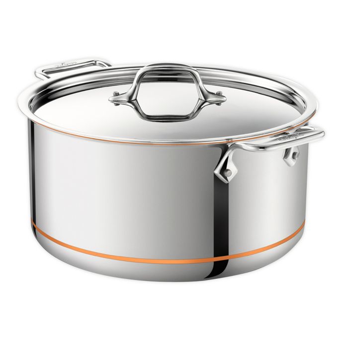 All Clad Copper Core 8 Qt Stainless Steel Covered Stock Pot Bed Bath Beyond