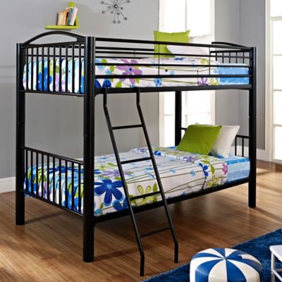 Heavy Metal Twin Over Twin Bunk Bed in Black