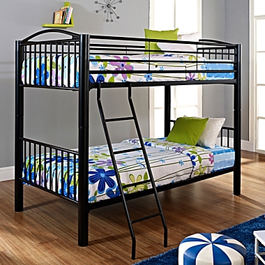 Heavy Metal Twin Over Twin Bunk Bed in Black. View a larger version of this product image.
