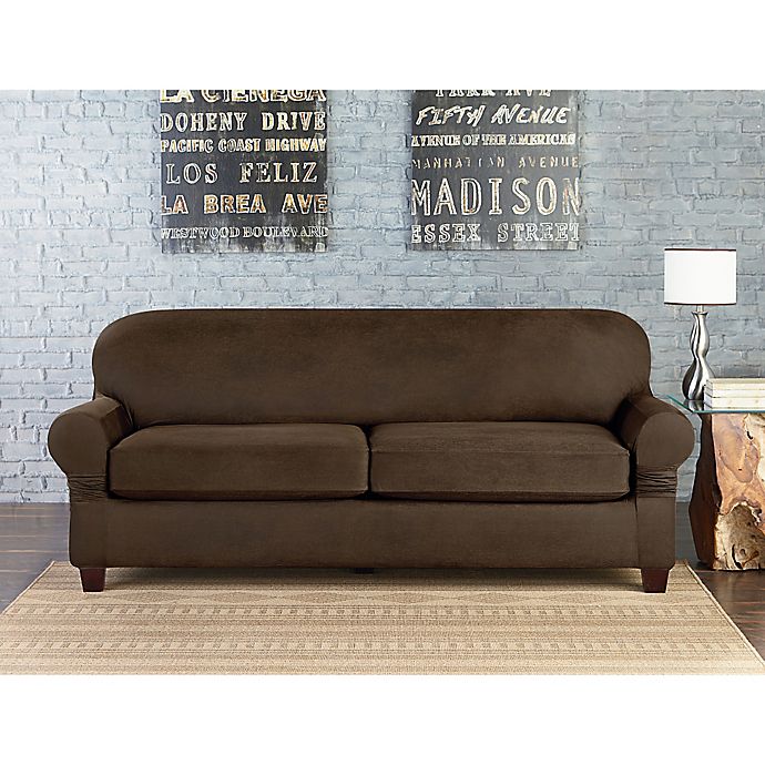 Alternate image 1 for Sure Fit® Vintage Faux Leather Furniture Slipcovers