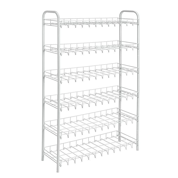 18 Pair Patented Wire Shoe Rack In White Bed Bath Beyond