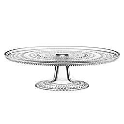 Iittala Kastehelmi 12.5-Inch Footed Cake Stand in Clear