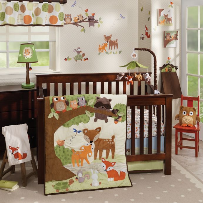 Lambs Ivy Woodland Tales 4 Piece Crib Bedding Set Buybuy Baby