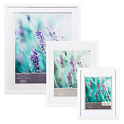 Gallery Solutions Double Matted Wall Picture Frame in White