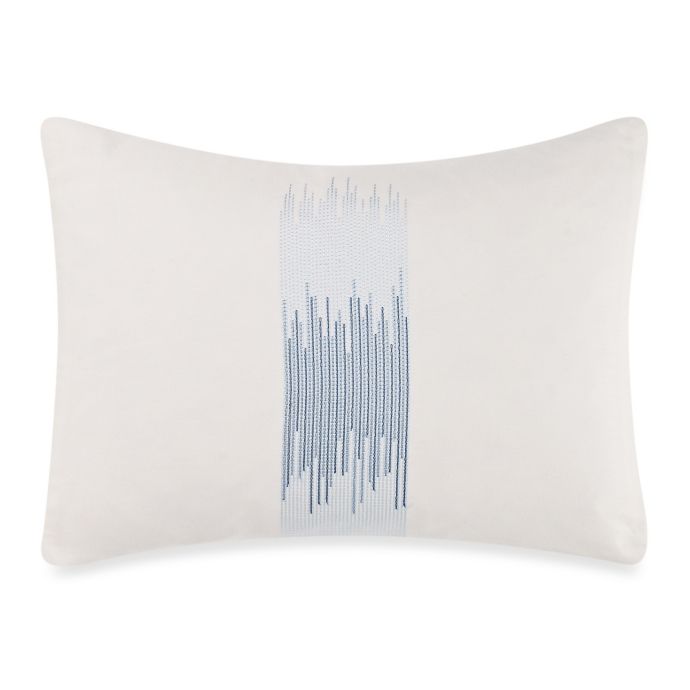 Barbara Barry Alpen Stitch Oblong Throw Pillow In Delft Bed