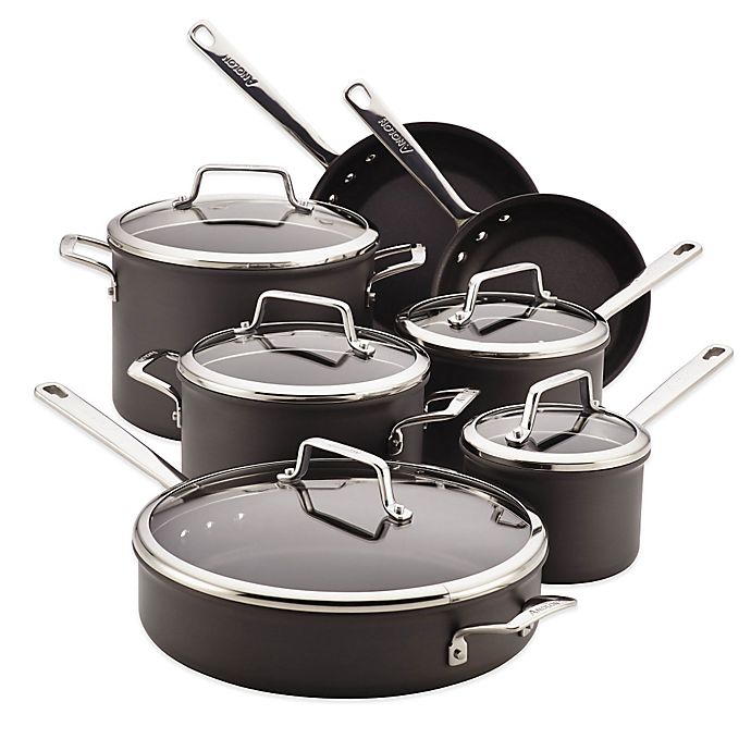 Anolon® Authority 12-Piece Hard-Anodized Nonstick Cookware Set | Bed Bath & Beyond